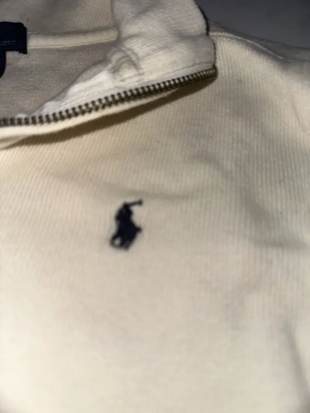 VTG Polo Ralph Lauren Boys Estate Rib 1/4 Zip Pullover Sz 6 Cream Cotton Peru